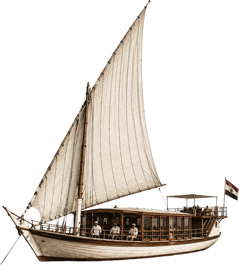 Razis, a traditional Egyptian dahabiya under sail